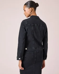 Discount Jeansjacke mit Schmuckknöpfen Jacken & Mäntel