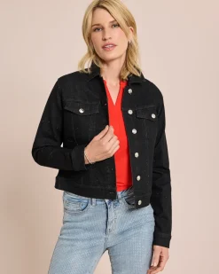 Sale Jeansjacke mit Strasssteinen Jacken & Mäntel