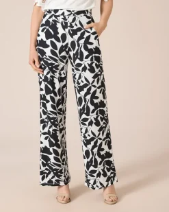 Outlet Jerseyhose mit Blätterdruck Hosen