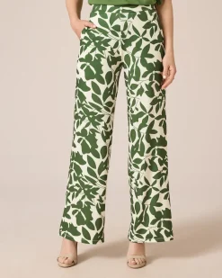 Outlet Jerseyhose mit Blätterdruck Hosen