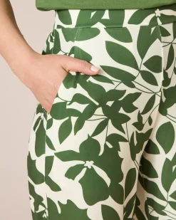 Outlet Jerseyhose mit Blätterdruck Hosen