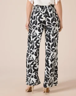 Outlet Jerseyhose mit Blätterdruck Hosen