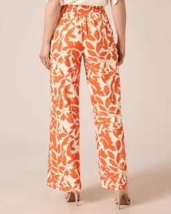 Outlet Jerseyhose mit Blätterdruck Hosen