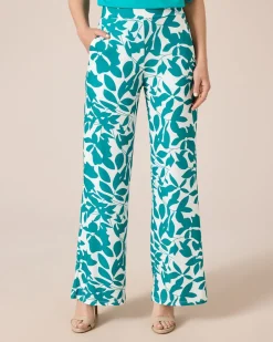 Outlet Jerseyhose mit Blätterdruck Hosen