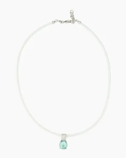 Kautschukcollier mit Zirkoniaanhänger Halsketten & Colliers