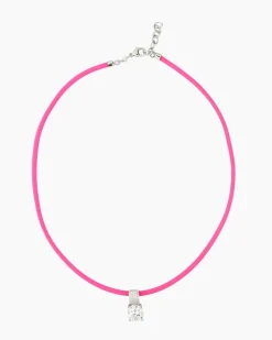 Kautschukcollier mit Zirkoniaanhänger Halsketten & Colliers