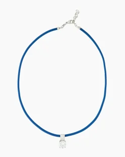 Kautschukcollier mit Zirkoniaanhänger Halsketten & Colliers