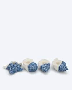 Discount Keramik-Stabkerzenhalter "Maritim", 4tlg. Dekoration