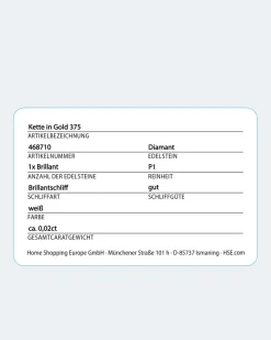 Clearance Kordelkette mit Brillant 0,02 ct Halsketten & Colliers