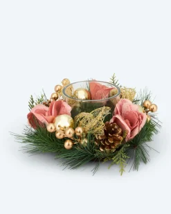 Online Kranz mit Kerzenglas Dekoration