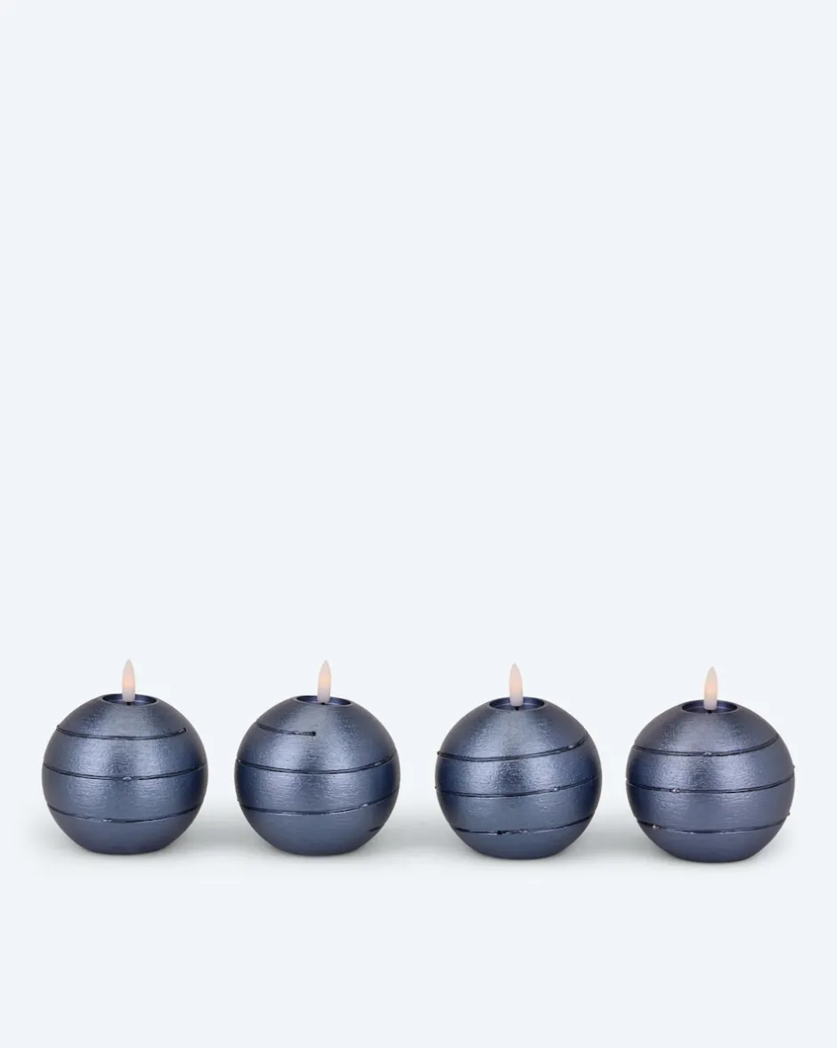 Discount Kugelkerzen mit LED-Draht, 4tlg. Dekoration