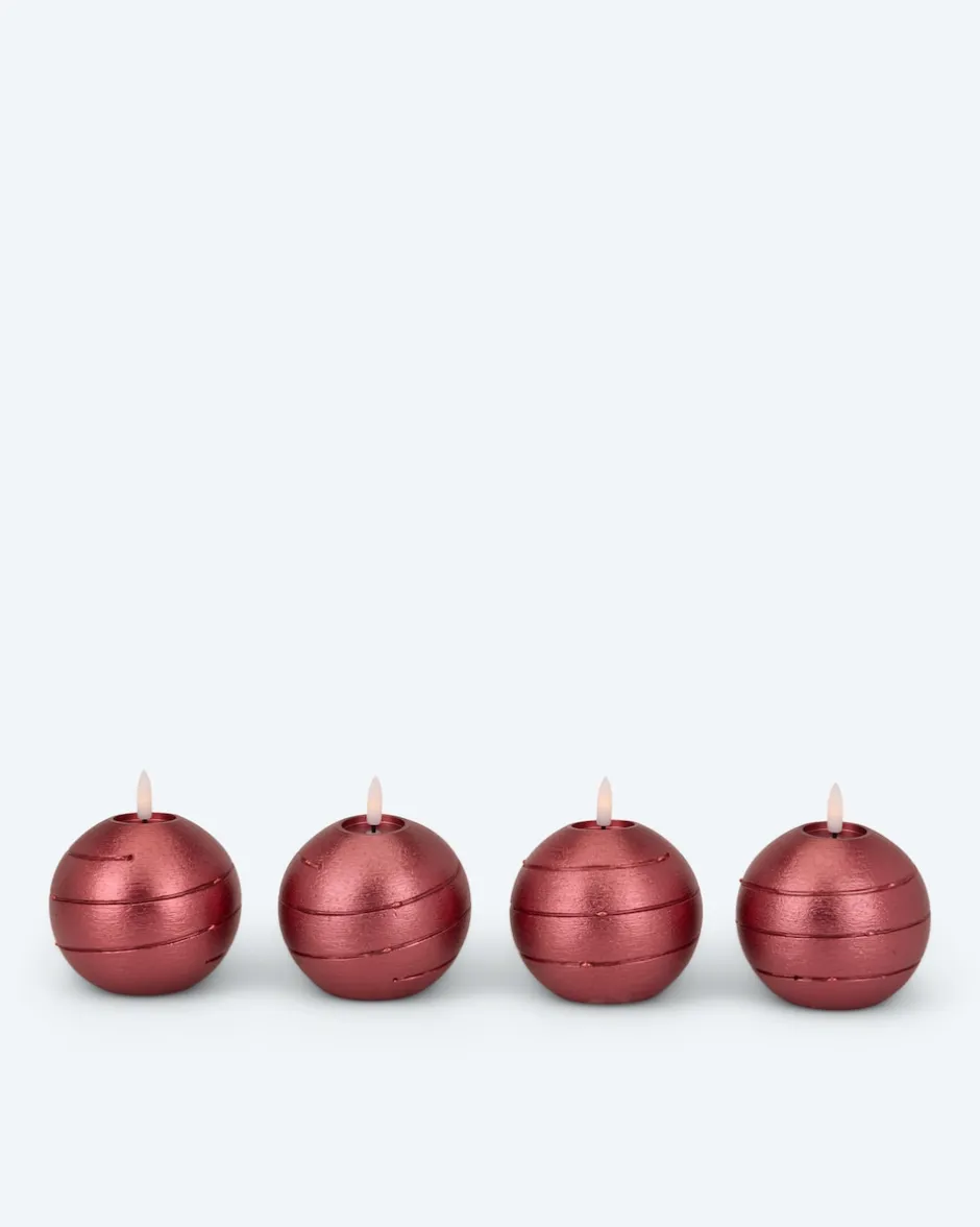 Discount Kugelkerzen mit LED-Draht, 4tlg. Dekoration