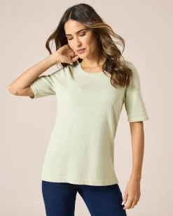 Online Kurzarm-Pullover aus Bio-Baumwolle Strickware