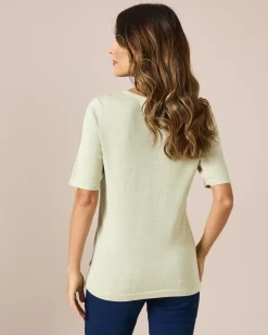 Online Kurzarm-Pullover aus Bio-Baumwolle Strickware