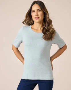Online Kurzarm-Pullover aus Bio-Baumwolle Strickware