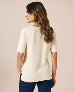 Online Kurzarm-Pullover aus Bio-Baumwolle Strickware