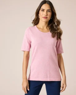 Online Kurzarm-Pullover aus Bio-Baumwolle Strickware