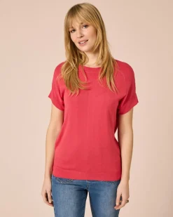 Sale Kurzarmpullover in Uni Strickware