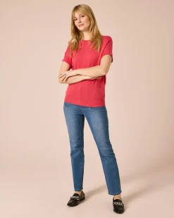 Sale Kurzarmpullover in Uni Strickware