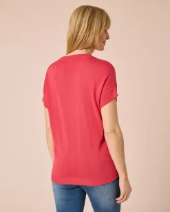 Sale Kurzarmpullover in Uni Strickware