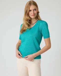 Online Kurzarmpullover mit Glanzgarn Strickware