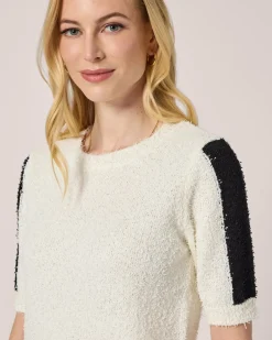 Sale Kurzarm-Pullover mit Kontrast-Detail Strickware