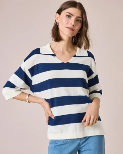 Online Kurzarm-Pullover mit Polokragen Strickware