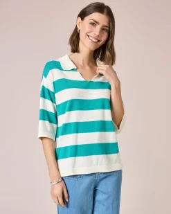 Online Kurzarm-Pullover mit Polokragen Strickware