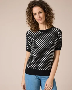 Hot Kurzarmpullover mit Punkten Strickware