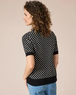 Hot Kurzarmpullover mit Punkten Strickware