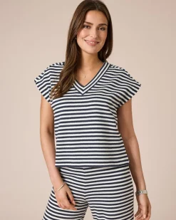 Hot Kurzarmpullover mit Streifen Shirts & Tops