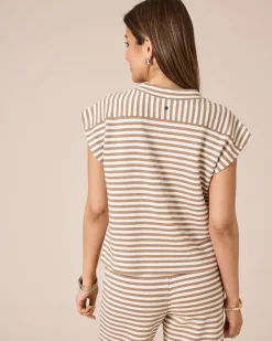 Hot Kurzarmpullover mit Streifen Shirts & Tops