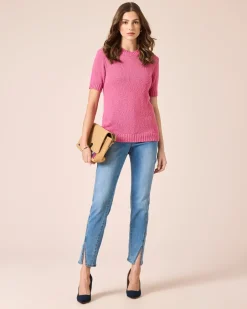 Kurzarmpullover mit Struktur Strickware