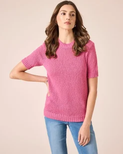 Kurzarmpullover mit Struktur Strickware