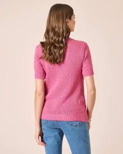 Kurzarmpullover mit Struktur Strickware