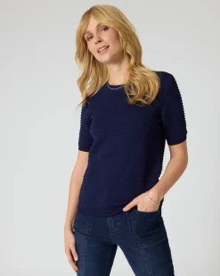 Best Kurzarmpullover mit Struktur Strickware