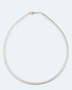 Discount Lederband mit Silberverschluss Halsketten & Colliers