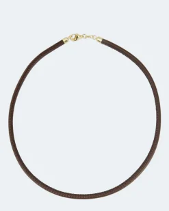 Discount Lederband mit Silberverschluss Halsketten & Colliers