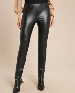 Online Lederimitathose mit Logo Bund Hosen