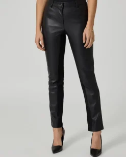 Lederimitathose mit Stretcheinsatz Hosen