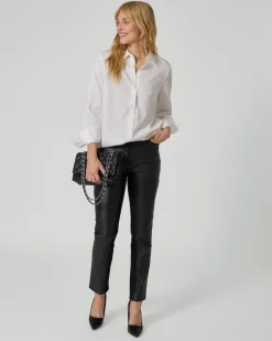 Lederimitathose mit Stretcheinsatz Hosen