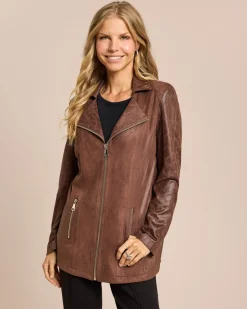 Sale Lederimitatjacke mit Bikerelementen Jacken & Mäntel