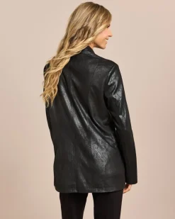 Sale Lederimitatjacke mit Bikerelementen Jacken & Mäntel