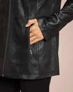 Sale Lederimitatjacke mit Bikerelementen Jacken & Mäntel