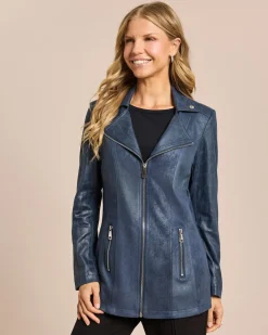 Sale Lederimitatjacke mit Bikerelementen Jacken & Mäntel