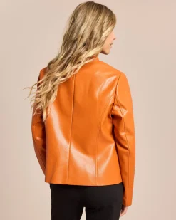 Online Lederimitatjacke mit Flechtdetails Jacken & Mäntel