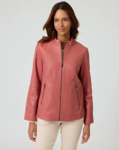 New Lederjacke mit bedrucktem Futter Jacken & Mäntel