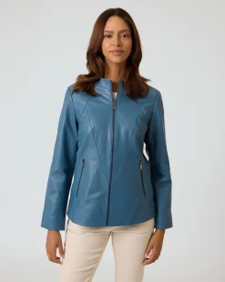 New Lederjacke mit bedrucktem Futter Jacken & Mäntel