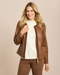 Hot Lederjacke mit Leodetail Jacken & Mäntel