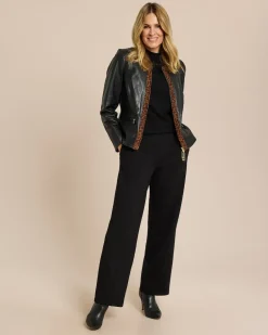 Hot Lederjacke mit Leodetail Jacken & Mäntel